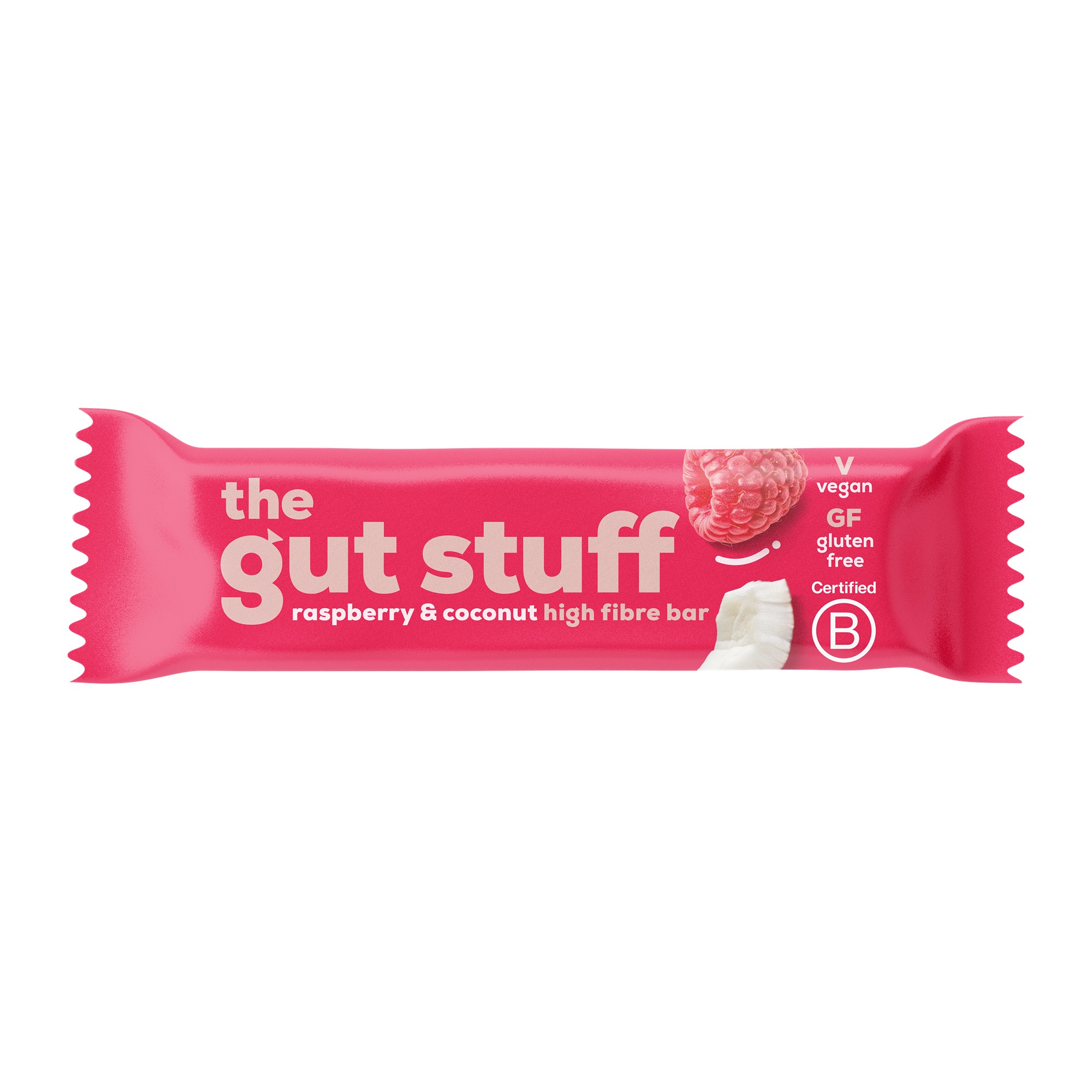 The Gut Stuff High Fibre Bar - Raspberry & Coconut (12x35g)